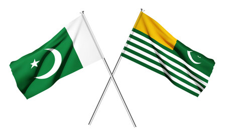Pakistan and Kashmir flagsのイラスト素材