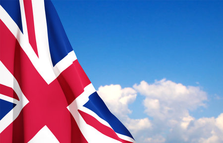 Flag of United Kingdom on background fo sky. eps10 vectorのイラスト素材