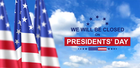 Presidents' Day Background. We will be Closed on Presidents' Day. eps10 vectorのイラスト素材