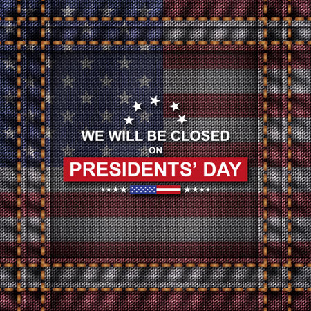Presidents' Day Background. We will be Closed on Presidents' Dayの写真素材
