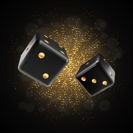 Two diceson a glittering backgroundのイラスト素材