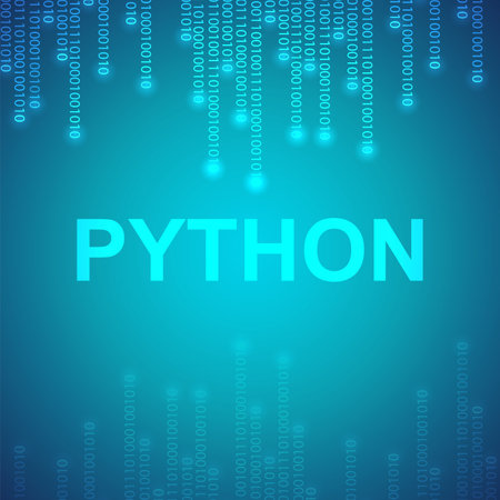 Python binary code. Python language software codingのイラスト素材