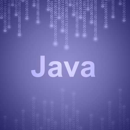 Java Language inscription on blue binary backgroundのイラスト素材