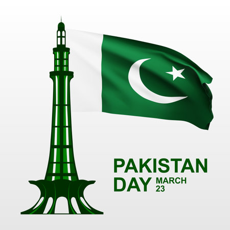 Pakistan Resolution Day Background. 23rd of Marchのイラスト素材