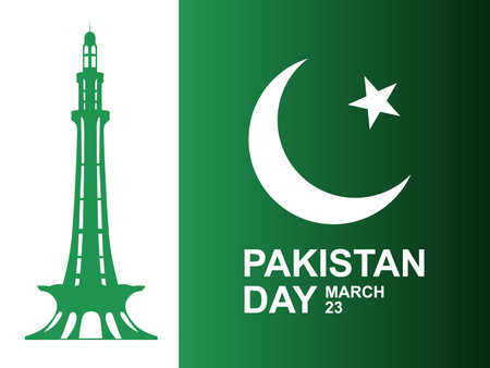 Pakistan Resolution Day Background. 23rd of Marchのイラスト素材