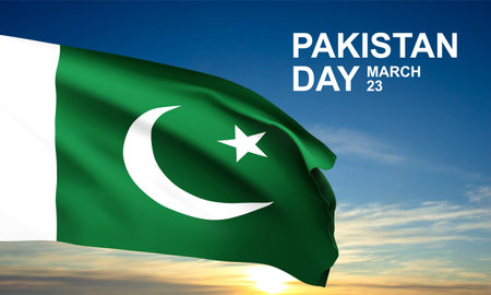 Pakistan Resolution Day Background. 23rd of Marchのイラスト素材