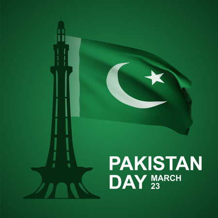 Pakistan Resolution Day Background. 23rd of Marchのイラスト素材