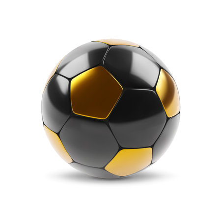 Black and gold soccer ball. eps10 vectorのイラスト素材