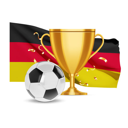 Gold cup award with soccer ball and Germany flag.のイラスト素材