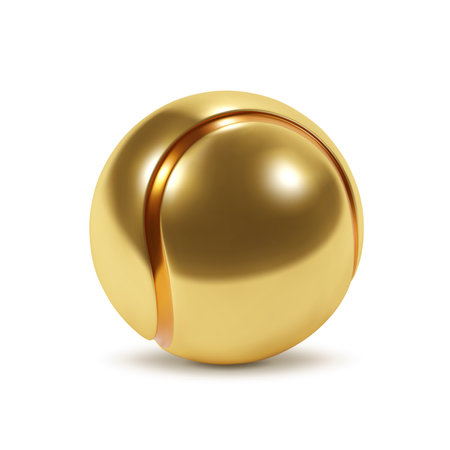 Gold tennis ball isolated on white background. eps10 vectorのイラスト素材