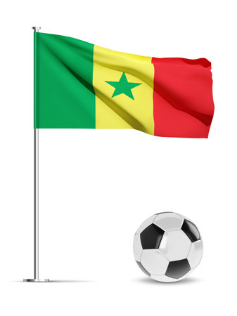 Senegal flag with soccer ball isolated on white background. eps10 vectorのイラスト素材