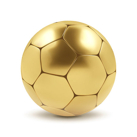Gold soccer ball isolated on white background. eps10 vectorのイラスト素材