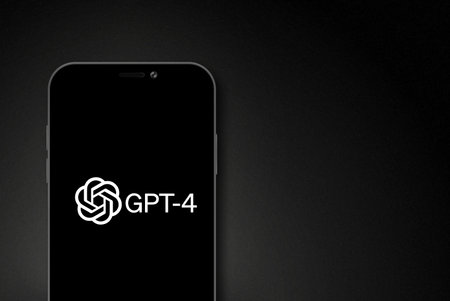 GPT-4 logo on smartphone screen. OpenAI released new version of GPT 4. Moscow, Russia - March, 2023のeditorial素材