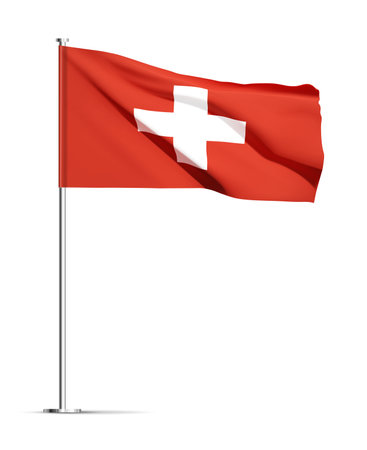 Switzerland flag isolated on white background.のイラスト素材