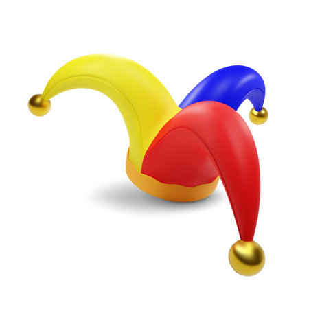 Jester hat isolated on white background.のイラスト素材