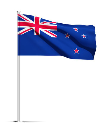 New Zealand flag isolated on white background.のイラスト素材