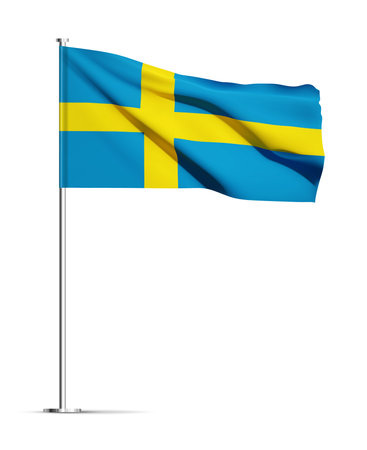 Flag of Sweden isolated on white backgriundのイラスト素材