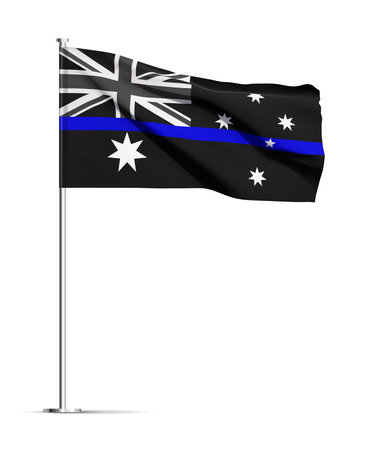 Flag of Australia with Thin Blue Line isolated on white background. eps10 vectorのイラスト素材