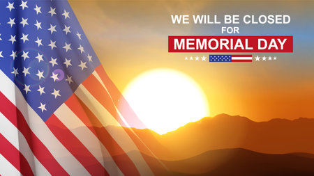 memorial day background. We will be closed for Memorial Day. eps10 vectorのイラスト素材