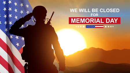 memorial day background. We will be closed for Memorial Day. eps10 vectorのイラスト素材