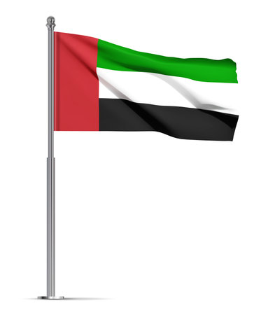 United Arab Emirates flag isolated on white background. eps10 vectorのイラスト素材