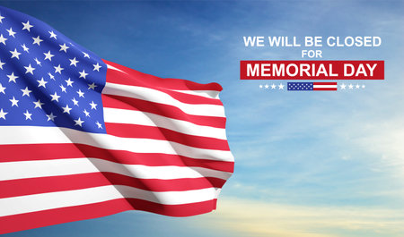 memorial day background. We will be closed for Memorial Day. eps10 vectorのイラスト素材