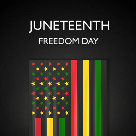 Alternative Juneteenth Flag. Juneteenth is a federal holiday in the United States commemorating the emancipation of enslaved African-Americans. eps10 vectorのイラスト素材
