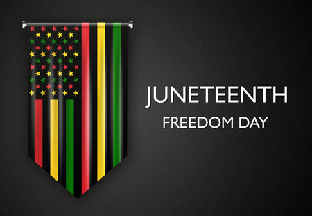 Alternative Juneteenth Flag. Juneteenth is a federal holiday in the United States commemorating the emancipation of enslaved African-Americans. eps10 vectorのイラスト素材