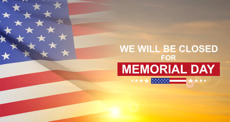 Memorial Day Background. We Will Be Closed for Memorial Day. eps10 vectorのイラスト素材