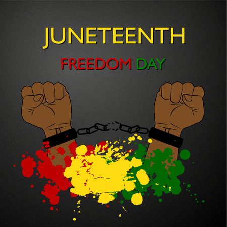 Juneteenth Fredom Day. Juneteenth is a federal holiday in the United States commemorating the emancipation of enslaved African-Americans. eps10 vectorのイラスト素材