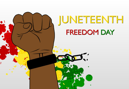 Juneteenth Fredom Day. Juneteenth is a federal holiday in the United States commemorating the emancipation of enslaved African-Americans. eps10 vectorのイラスト素材