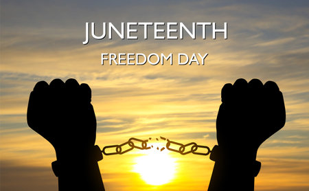 Juneteenth Fredom Day. Juneteenth is a federal holiday in the United States commemorating the emancipation of enslaved African-Americans. eps10 vectorのイラスト素材