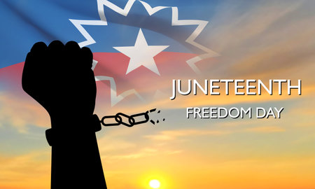 Juneteenth Fredom Day. Juneteenth is a federal holiday in the United States commemorating the emancipation of enslaved African-Americans. eps10 vectorのイラスト素材
