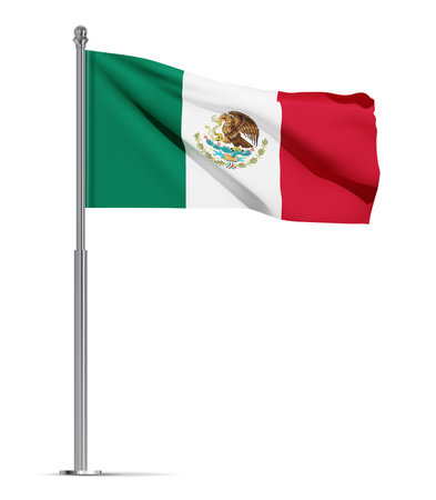 Flag of Mexico isolated on white background. eps10 vectorのイラスト素材