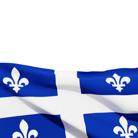 Quebec flag isolated on white backgroundのイラスト素材