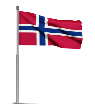 Flag of Norway isolated on white backgroundのイラスト素材
