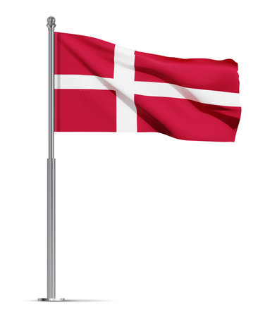 Flag of Denmark isolated on white backgroundのイラスト素材