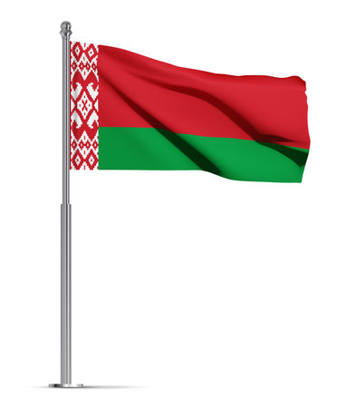 Flag of Belarus isolated on white backgroundのイラスト素材