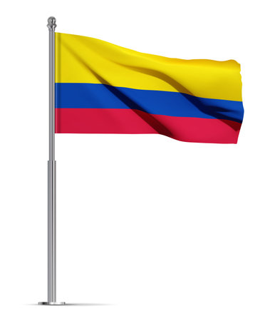 Colombia flag isolated on white backgroundのイラスト素材