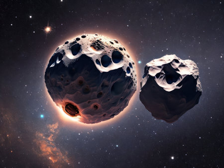 Asteroid in outer space. Generative AIの素材