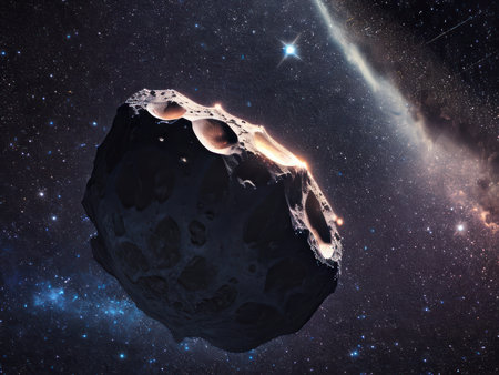Asteroid in outer space. Generative AIの素材