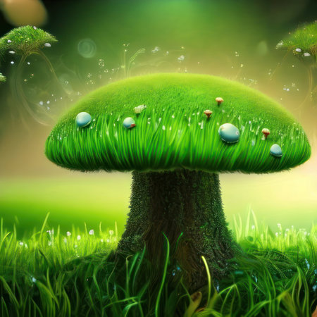 Magic mushroom in the fantasy forest. Generative AIの素材