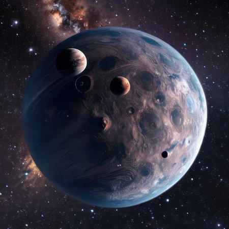 Deep space planets. Cosmic landscape. Generative AIの素材