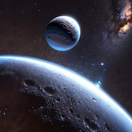 Deep space planets. Cosmic landscape. Generative AIの素材