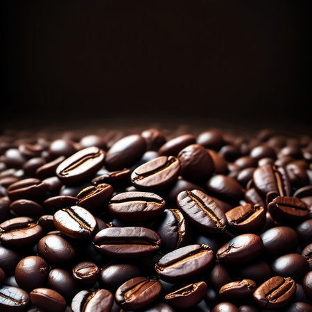 Roasted coffee beans background. Generative AIの素材