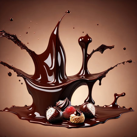 Splash of chocolate. Generative AIの素材