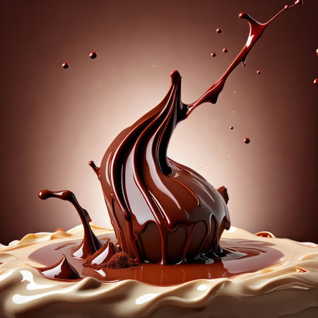 Splash of chocolate. Generative AIの素材