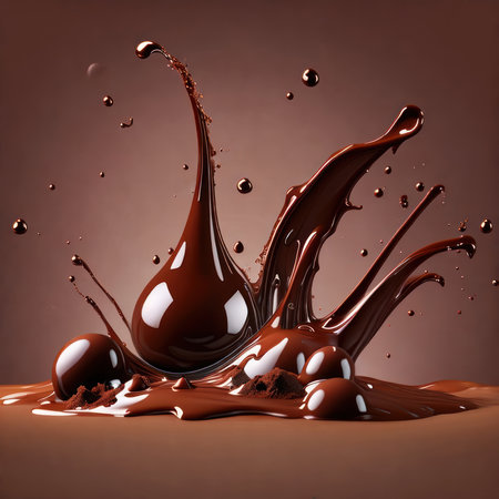 Splash of chocolate. Generative AIの素材