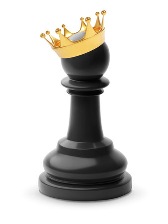 Pawn with king crown. EPS10 vectorのイラスト素材
