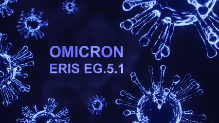 A new Omicron variant Eris - EG 5.1. 3d-renderingの写真素材